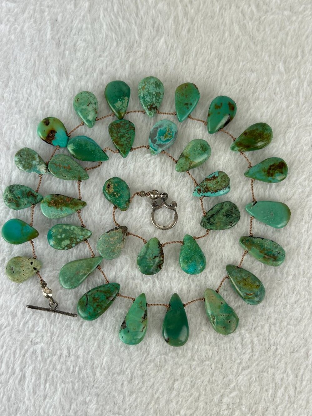 Turquoise tear Drop Native American 925 Silver Clast Necklaces